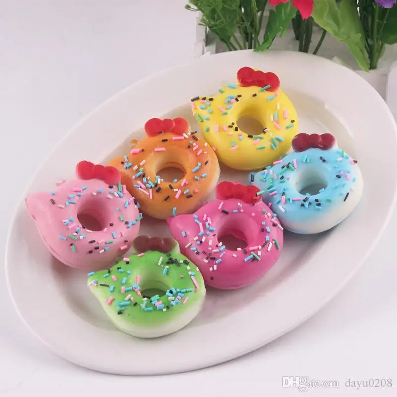 10 шт./лот Kawaii посыпать кошка пончик мягкими замедлить рост антистресс Squeeze