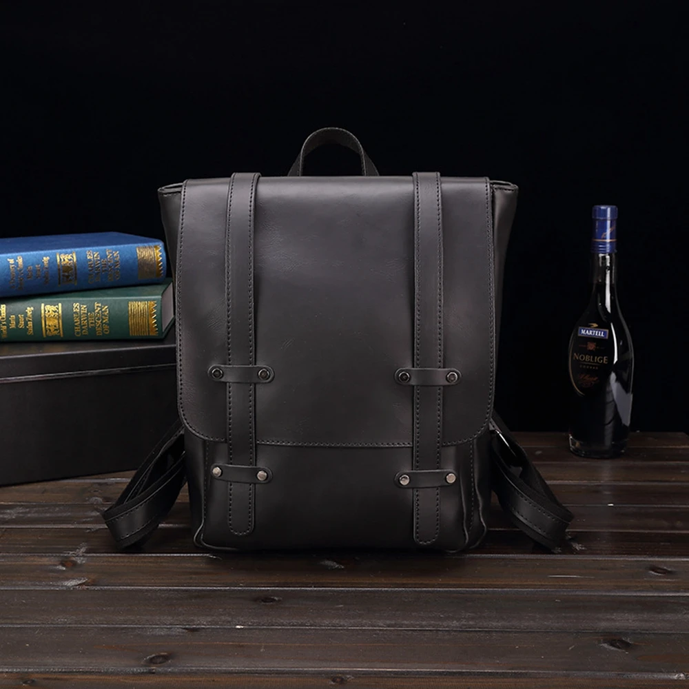 

New men's/women's backpack 14.1 inch notebook backpack large-capacity student backpack casual style bag waterproof PU leather
