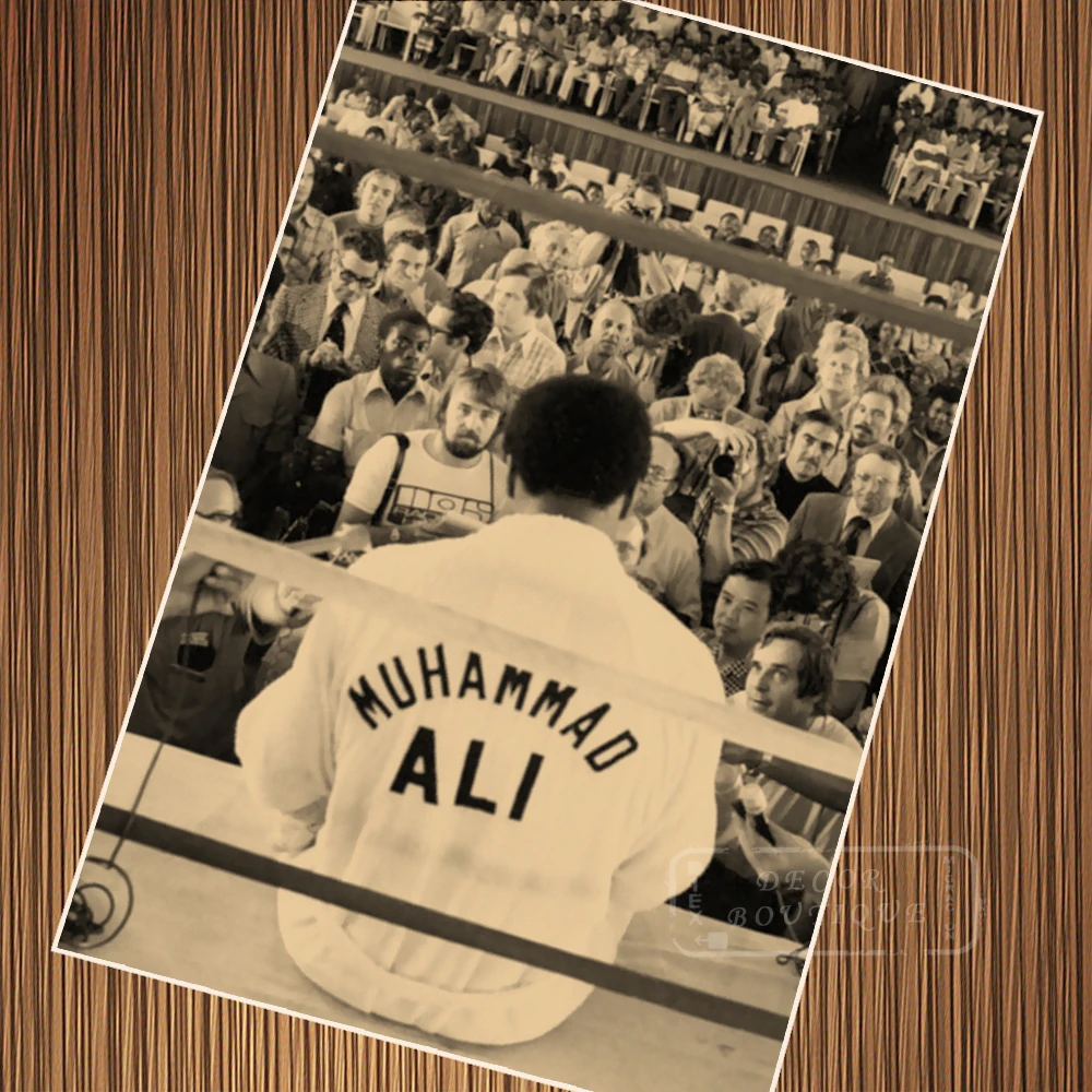 

Vintage Muhammad Ali Boxing With the Audience Retro Poster Canvas Painting DIY Wall Paper Posters Home Decor Gift