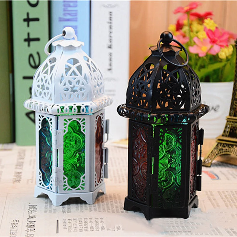 Black/White  Moroccan Lantern Tea Light Lamp Votive Candle Holder Box Hanging Home Decor 2019  Newest