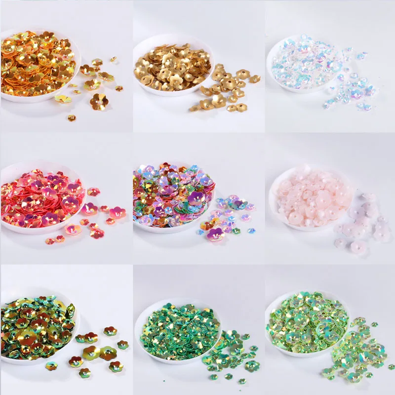 

20g/pack Mixed 5/6/8/10mm Flower Sequins for Crafts Needlework PVC Handmade Garments DIY Sewing Clothing Accessories Decoration