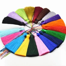 2 adet/torba 8cm ipek püskül saçak kolye püskül kenar fırça perde dekor anahtarlık küpe bulguları DIY zanaat malzemeleri takı