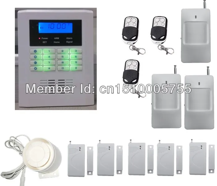 Intelligent wireless PSTN+ GSM dual-network  security alarm system, kit 3 PIR detector+5 door sensor,Home alarm system