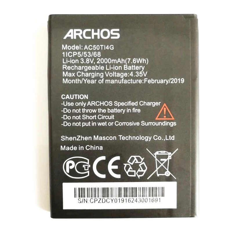 100% новый 3 8 В 2000 мАч AC50TI4G высококачественный Сменный аккумулятор для Archos 50 Titanium 4G