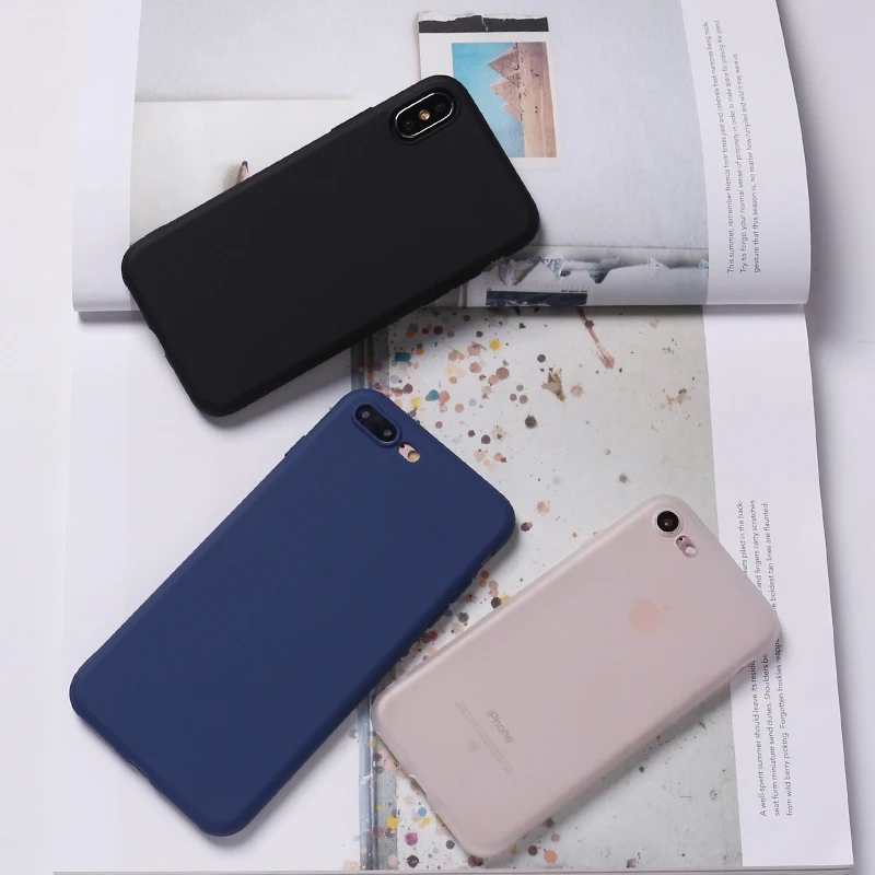 Для iPhone 7Plus 7 6S 5S 8 8Plus X XS Max 11 Pro Max чехол Fundas Capa Coque задняя крышка силиконовый Твердый яркий матовый простой мягкий тонкий телефон