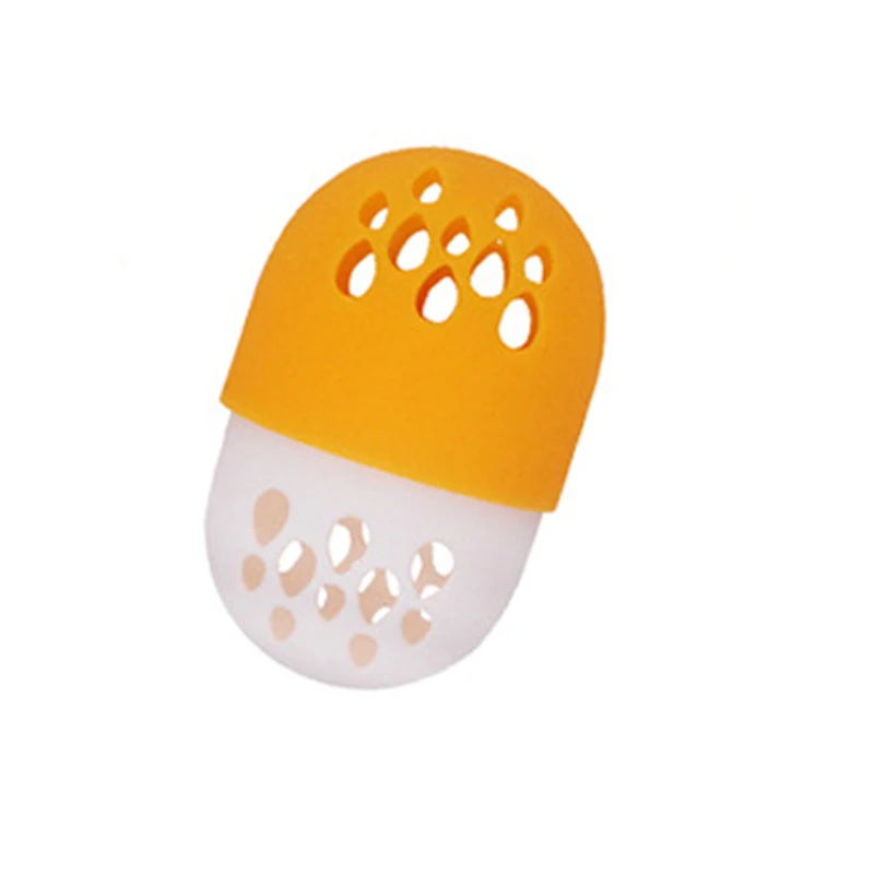 Мягкий силиконовый держатель для сушки порошка, косметическая губка, Дорожный Чехол, пуховка для блендера, губка для яичных капсул, демонстрационная стойка, яичная подставка - Цвет: C061-Orange