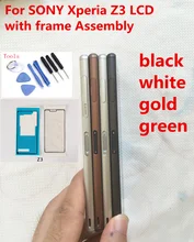 White black gold green LCD Display Touch Screen Digitizer with frame Assembly free tools For Sony Xperia Z3 D6603 D6653 D6633