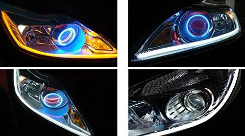 2 шт Car Led DRL дневного света направляющий свет полоски мягкая гибкая трубка полосы двойной оттенок указатель поворота 45 см 60 см