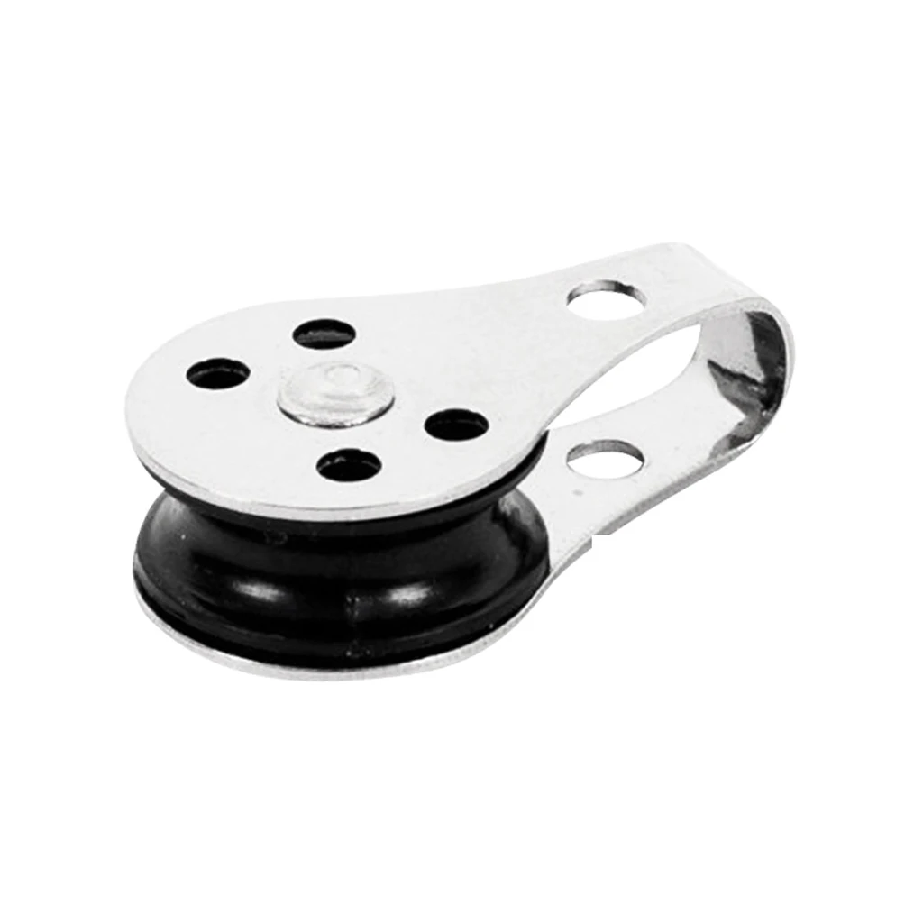 

Marine Grade Single Pulley Block Boat Accessories Marine for Kayak Anchor Trolley Kit 0.5*1.0*1.8 inch Silver