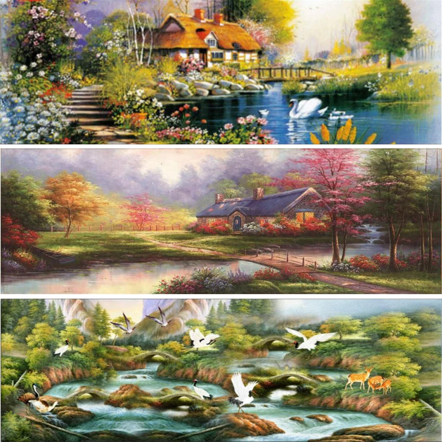 

Swan Lake 5D Diamond Painting Cross Stitch Kit Diy Diamond Embroidery Full 3d Square Diamond Mosaic Rhinestones Scenery