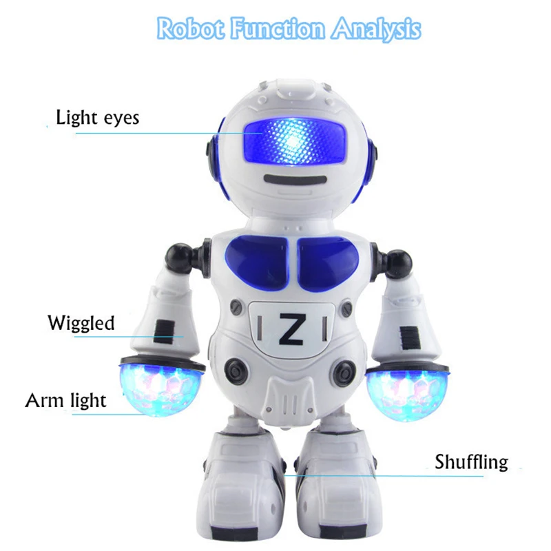 180 Вращающийся умный космический танцевальный робот электронный прогулочный английский говорящий робот с музыкальным светом Игрушка