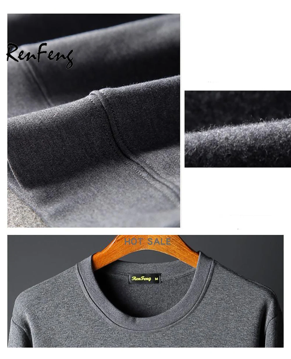 Thick T-Shirt Men 2018 Spring Autumn Winter New 100% Cotton T Shirt Men Solid Color Fleece Tshirt O Collar Long Sleeve Top Tees (5)