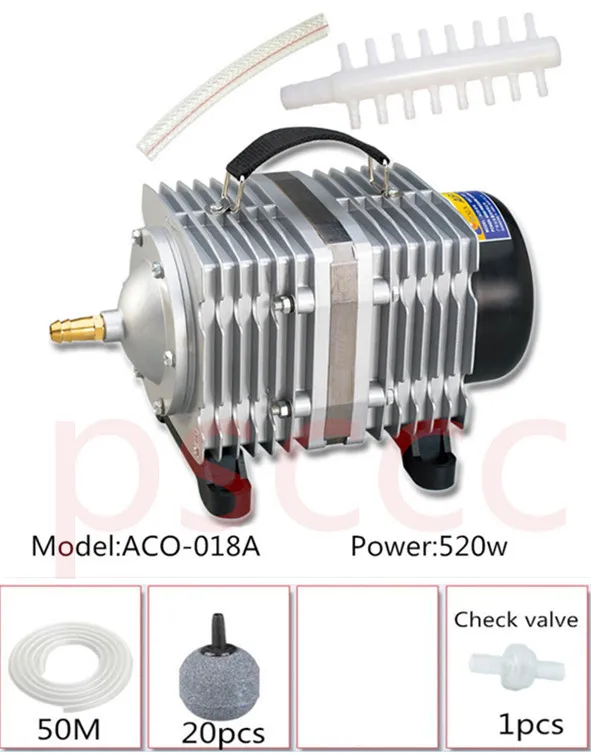 RESUN ACO-018A 520 Вт высокомощный электромагнитный воздушный компрессор, аэратор для рыбного пруда, аквариумная воздушная машина, кислородная Инжекторная машина - Цвет: RESUN ACO-018A A SET