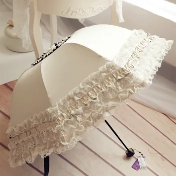 

Lace umbrella sun umbrella women's ultra light folding sun umbrella UV Princess umbrella woman