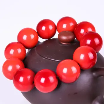 

Koraba Fine Jewelry Beautiful 20mm Red Agate Beads Elastic Bracelet Jewelry Fashion The Best Gift Free Shipping