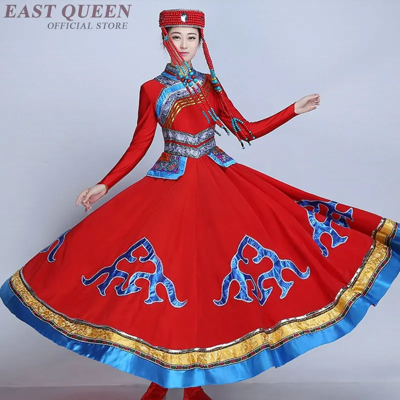 

Chinese folk dance minority women clothing Mongolian costume dance clothes traditional apparel Mongolia dancing dress DD318 F