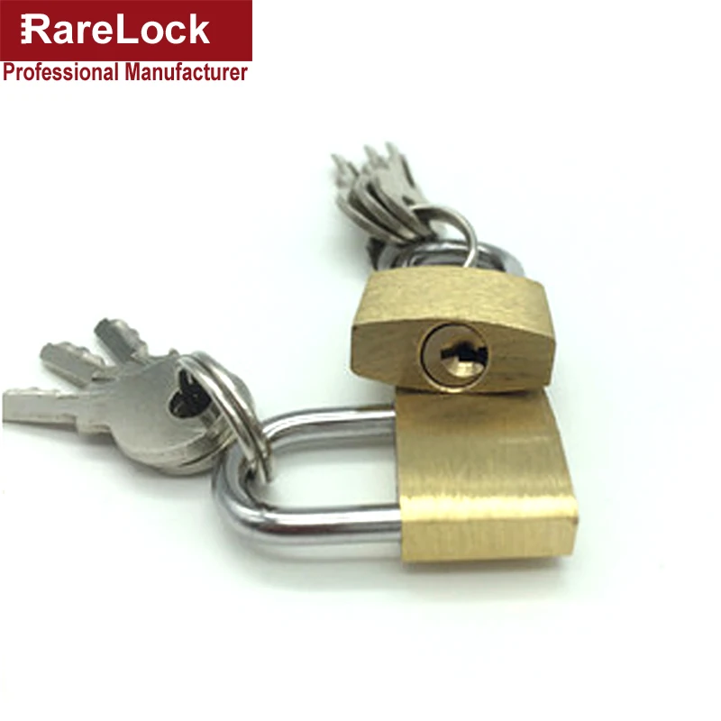 

Rarelock 18mm Brass Padlock with 2 Keys for Drawer Door Jewelry Box Lock DIY Furniture Hardware