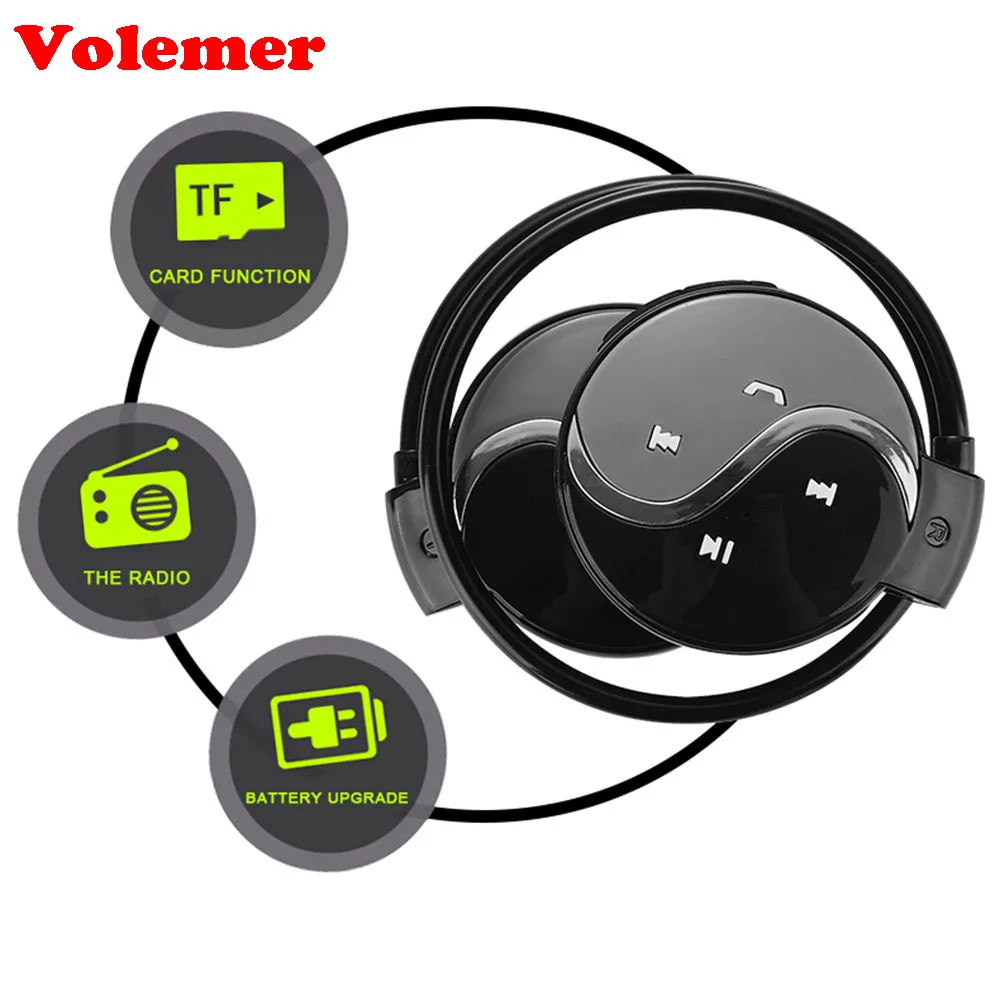 

Volemer Earphone Mini603 Wireless Bluetooth Earphone Sport Headsets With Micro Support TF Card Slot+FM Radio Sport Headphone