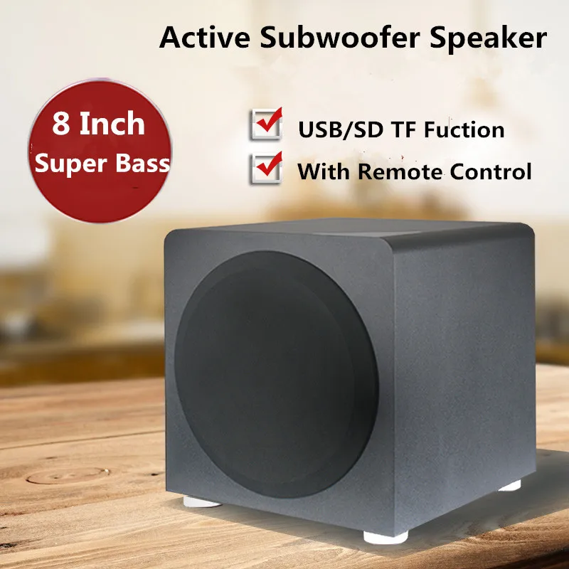 Bluetooth 120W Heavy Bass Sound Box 8 Inch Active Subwoofer Speaker For TV Phone Projector Home Theater Bluetooth 120W Heavy Bass Sound Box 8 Inch Active Subwoofer Speaker For TV Phone Projector Home Theater