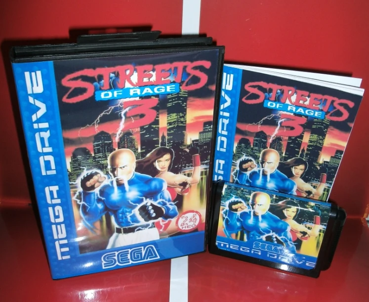

Street of Rage 3 EU Cover with box and manual for Sega MegaDrive Genesis Video Game Console 16 bit MD card