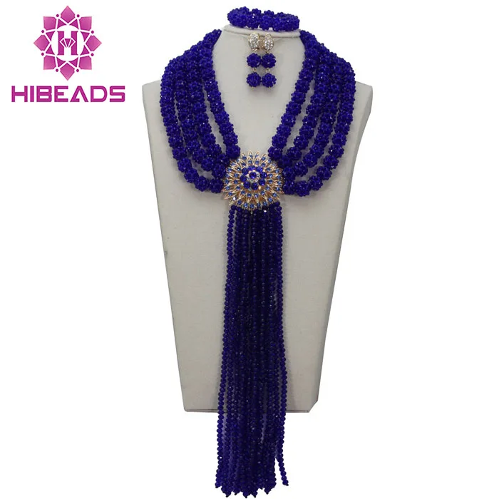 Marvelous Nigerian Wedding African Beads Jewelry Set Royal Blue Crystal Beads Jewelry Set Free Shipping HX688 Marvelous Nigerian Wedding African Beads Jewelry Set Royal Blue Crystal Beads Jewelry Set Free Shipping HX688