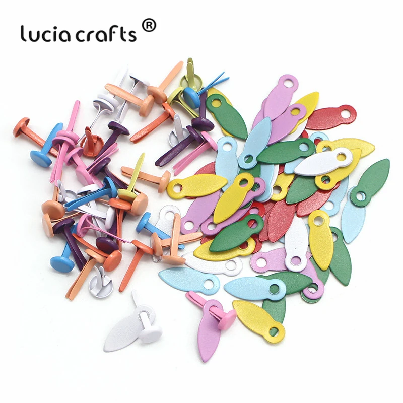 

Lucia crafts 50pcs Photo Frame Locks, Rotating Buttons Scrapbooking Embellishment Fastener Brads DIY Craft Supplies G0934