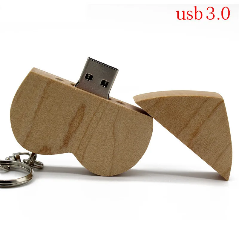 BiNFUL usb3.0 деревянное сердце Usb флэш-накопитель карта памяти, Флеш накопитель 8 ГБ 16 ГБ 32 ГБ логотип компании гравировка