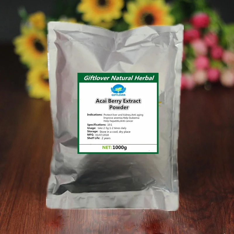 

1000g 2018 Pure Acai Berry Extract Powder,Euterpe badiocarpa/oleracea,Protect liver and kidney,Help Hepatitis,Anti cancer