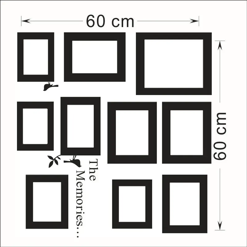 Фоторамка THE MEMORIES Наклейка Настенная с птицей виниловая спальня гостиная Съемная самоклеющаяся Наклейка Настенная