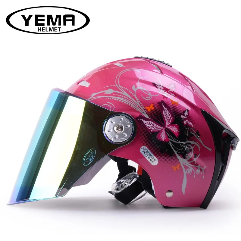 Мотоциклетный Электрический полушлем, велосипедный шлем для езды, Женский анти-УФ Цветной солнцезащитный защитный велосипедный полушлем для езды на мотоцикле - Цвет: 17