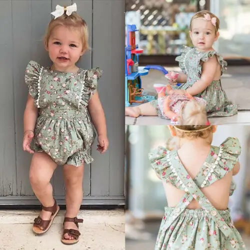 Платье для новорожденных и сестер, Одинаковая одежда с цветочным рисунком для маленьких девочек, комбинезон, платье, летняя детская одежда