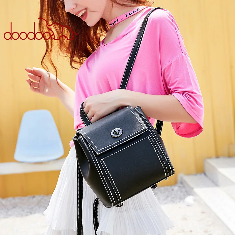 

Trend Mini- Both Shoulders Package Woman 2019 New Pattern Concise School Wind Leisure Time holographic Backpack female doughnut