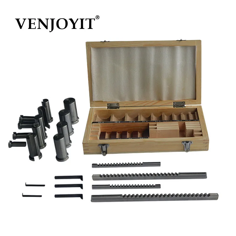 22pc Keyway Broach Cutter + 6pc Keyway Broach Cutting Tool & Bushing