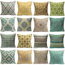 2015 Hot Sale Vintage Geometric Flower Cotton Linen Throw font b Pillow b font Case font