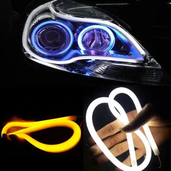 

2pcs 12V Car DRL LED Daytime Running Light Flexible Tube Strip Style Tear Strip Car LED Bar Headlight Turn Signal Light Parking