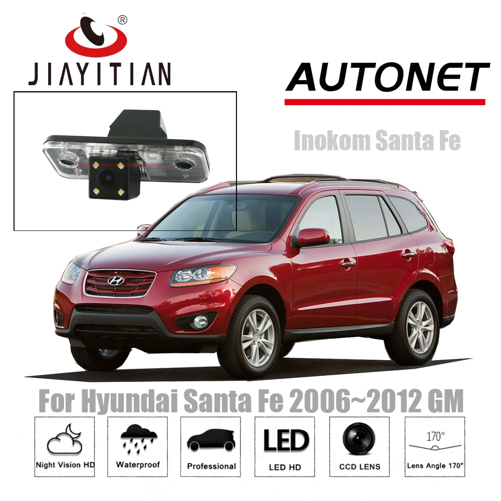 Koop JIAYTIAN achteruitrijcamera voor Hyundai Santa Fe GM 2006 ~ 2012 CCD Nachtzicht Reverse Camera kentekenplaat camera backup camera