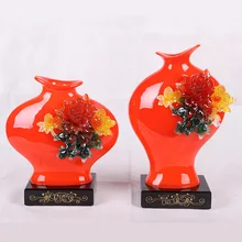 Рубиновая безопасная Смола украшения комнаты Нефритовая ваза практичные подарки для быта