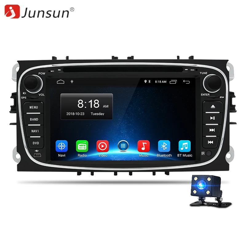 Junsun Android 8 1 автомобильный мультимедийный плеер gps 2 Din DVD для Ford Focus 2/Kuga 2/S-MAX/Mondeo