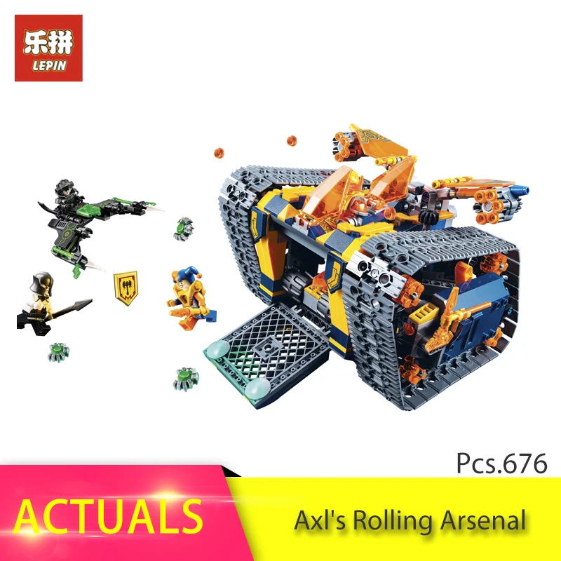676pcs Nexo Knights Series The Axl's Rolling Arsenal Building Block Brick Toy For Children gift compatible Legoing 72006 | Игрушки и
