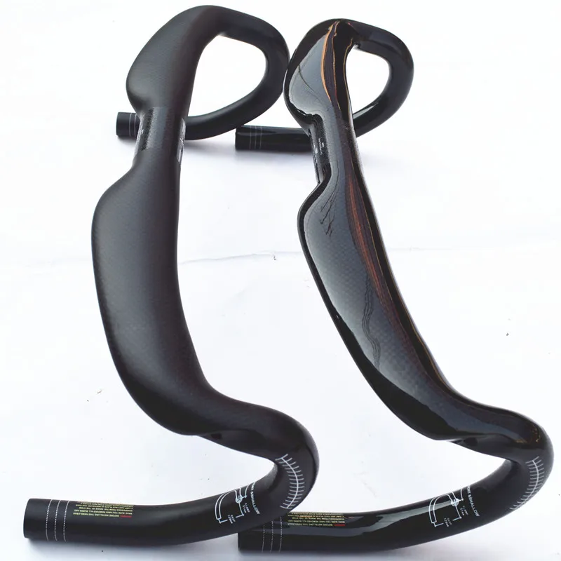 Fibra de Carbono Estrada Bent Bicicleta Guiador Peças 3k Acabamento 400 – 420 440mm Roteamento Cabo Interno T700 Bar