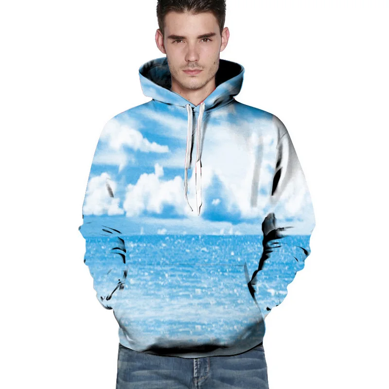 Hoodies men 3D sweatshirt men women couple hoodies blue sky white clouds harajuku pullovers hoodie plus size S-3XL Hoodies men 3D sweatshirt men women couple hoodies blue sky white clouds harajuku pullovers hoodie plus size S-3XL