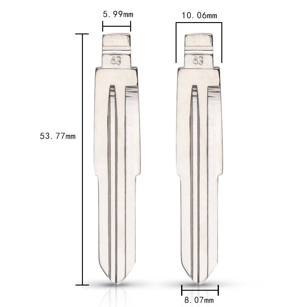 KEYYOU металлический пустой неразрезанный флип KD полотно дистанционного ключа типа#43 для Chery A5 E5 ключ лезвия нет. 43(T11
