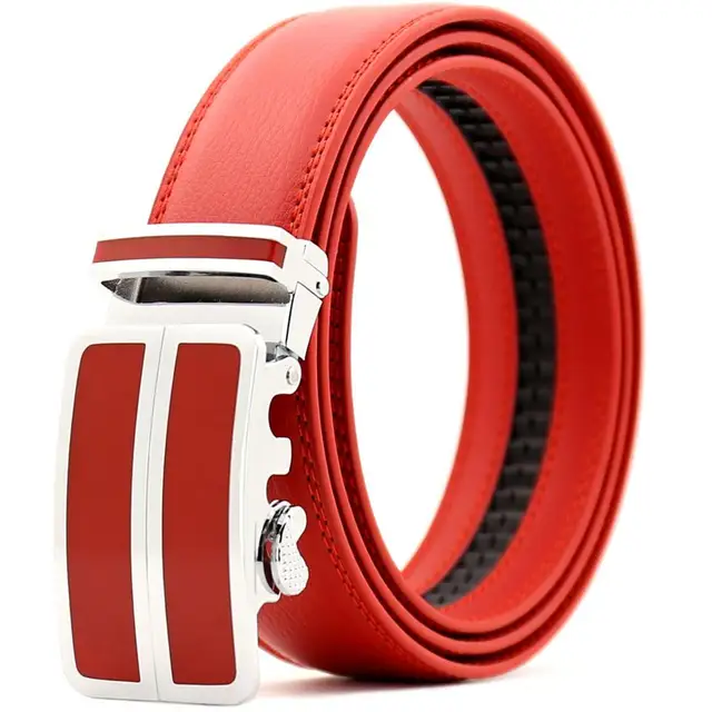 Luxury Brand Leather Male Men Belt Metal Automatic Buckle Strap Belts ...