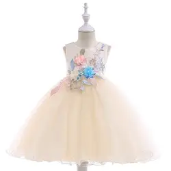 Новый для девочек торжественное платье для девочек в цветочек платья для свадьбы Вечерние Платье для девочек в цветочек s