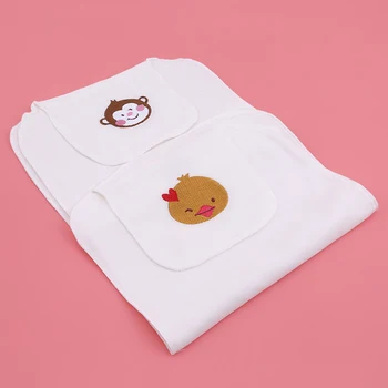 

2020 Double Layers Baby Sweat Towel Infant Soft Back Dry Wipe Cloth Cartoon Printed Baby Back Gauze Absorb Towel Outdoor