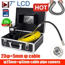 Горячая 7 дюймов 23 мм CCD700TVL длинный кабель камера труба канализационная инспекция видео камера сливная труба канализационная Инспекционная камера система
