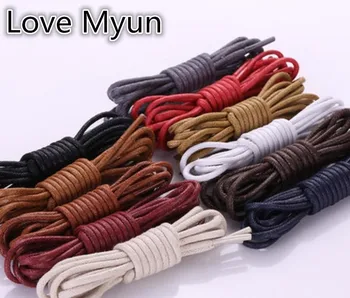 

Round Waxed Shoelaces Leather Shoes Strings Boot Sport Shoe Laces Cord Shoelaces Black Brown Blue Purple Red Wine White 60-180CM