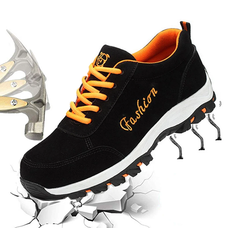 

Men Shoes Steel Toe Shoes Work Safety Boot Work Boots Breathable Anti-smashing Puncture Proof Safety Shoes Indestructible Shoes