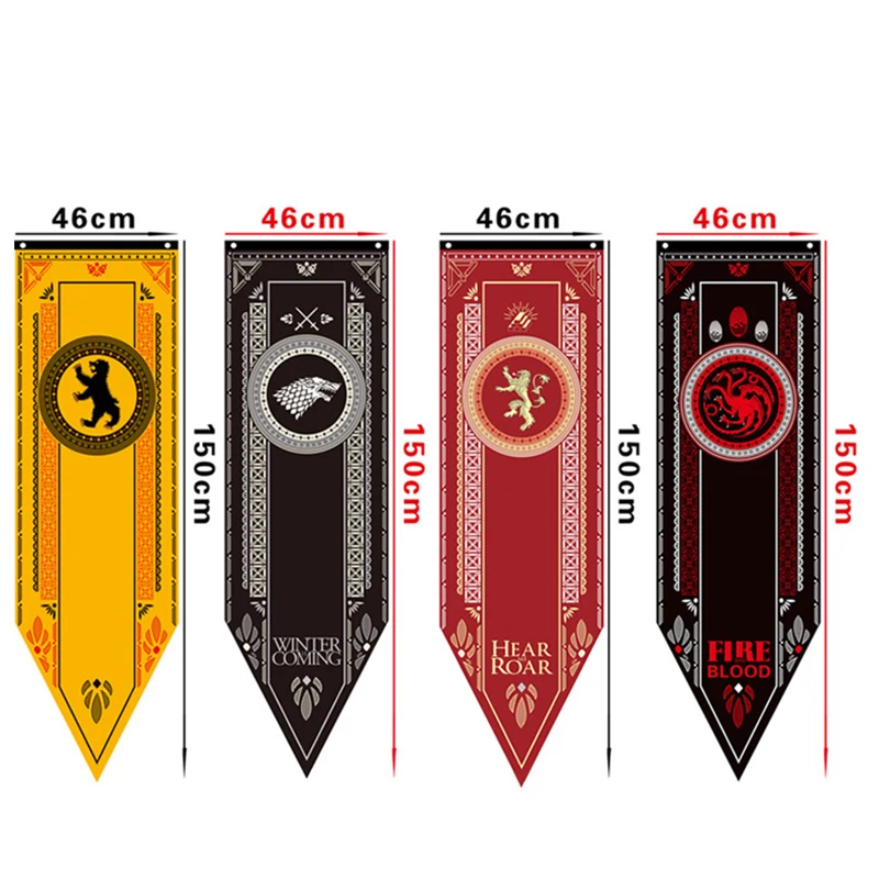 

Sales Home Decor Game of Thrones Stark Flag Wolf Dragon Families Flag Polyester Thrones Banner Flag Games Decorate Home