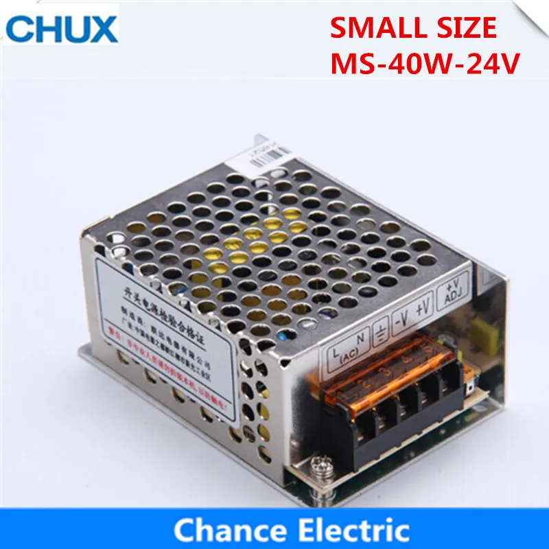 

40W 24V Switching Power Supply Small Volume for LED Strip light AC to DC (MS-40W-24V) Single Output 1.7A Power Suppyliers